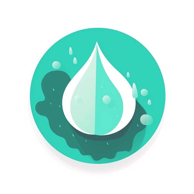 A green circle with a blue teardrop and the word rain on it.