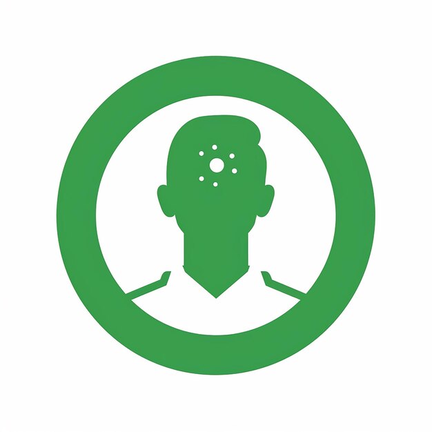 a green circle with a person's head on it