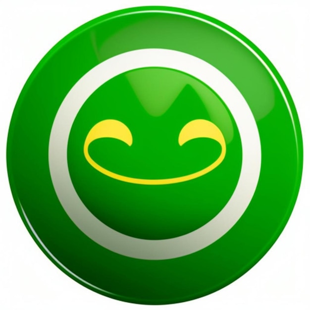 Photo a green circle with a smiley face on it