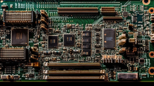 녹색 회로판 배경 컴퓨터 기술 추상 배경 엔지니어링 전자 정보 기술 개념