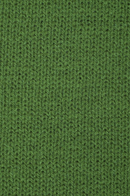 Photo green closeup texture knitted wool fabric background macro