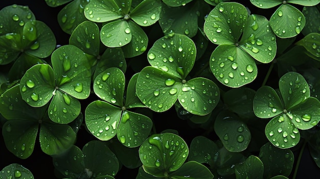 green clover leaves background