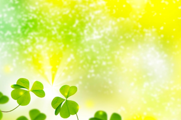 Photo green clover leaves natural background