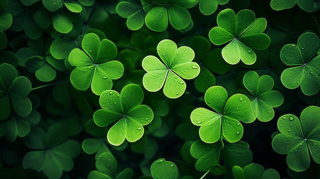 Photo green clover texture shamrock background