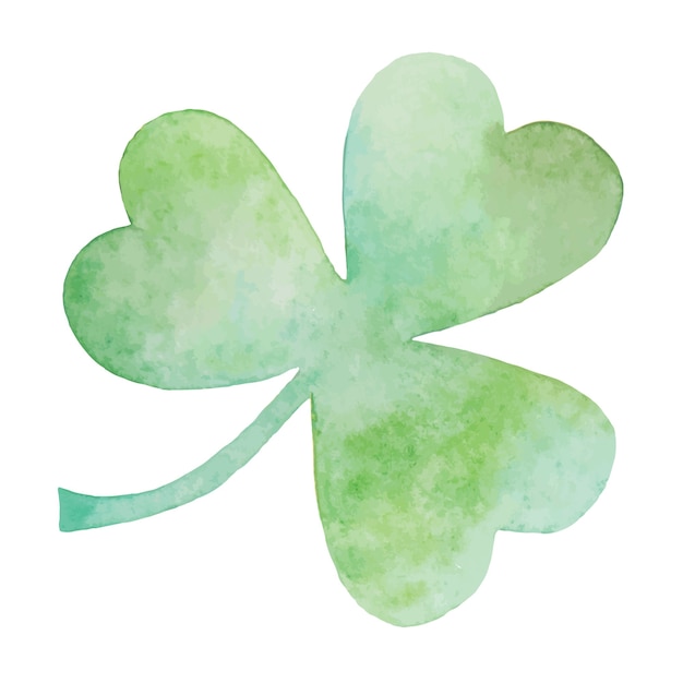 Green clover watercolor Illustration