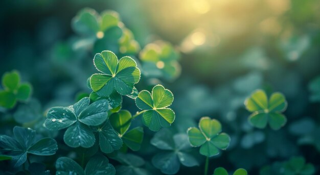 green clovers in the sun