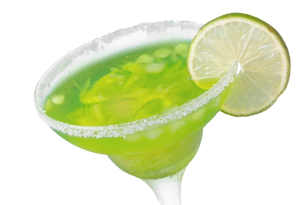 Green Cocktail with Lime Garnish