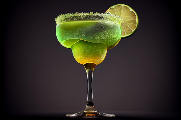 Green cocktail with lime Generative AI