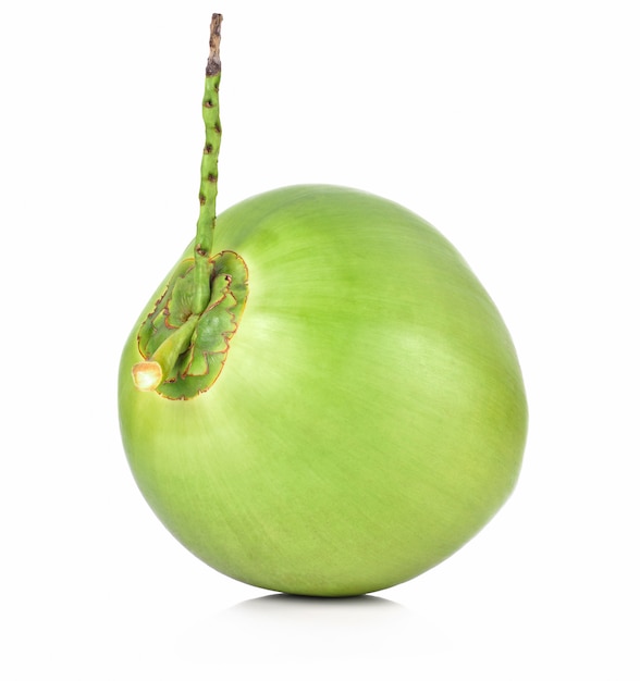 Green coconut Fruit isolated on white background