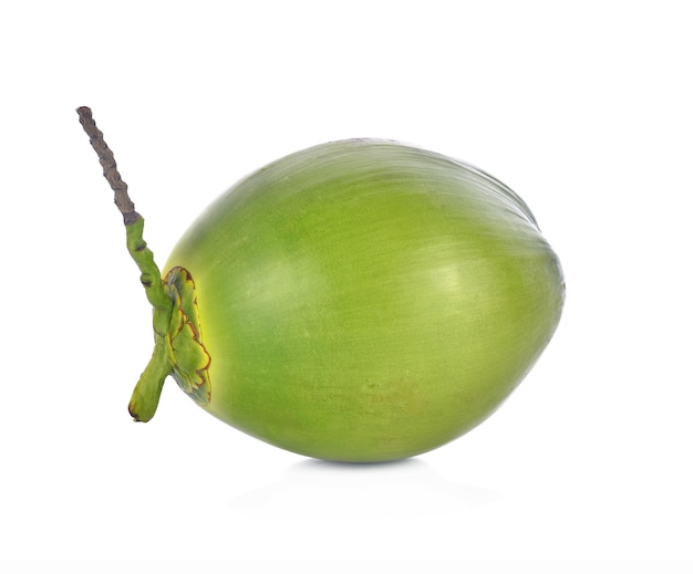 Green coconut Fruit on white background