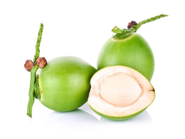 Green coconut isolated on white background