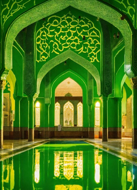 Green color mosque