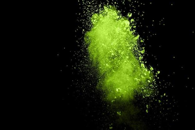 Green color powder explosion