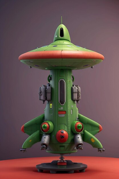 a green color spacecraft