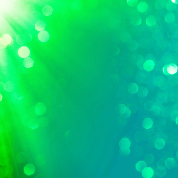 Photo green color squared defocused bokeh background