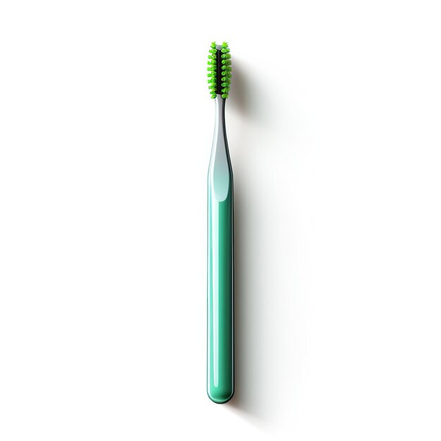 Green color Toothbrush gradient vector white background i