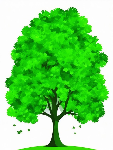 Photo green color vector cartoon art tree photo