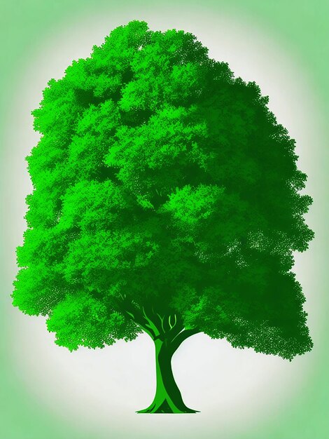 Foto foto di albero di arte del fumetto di vettore di colore verde