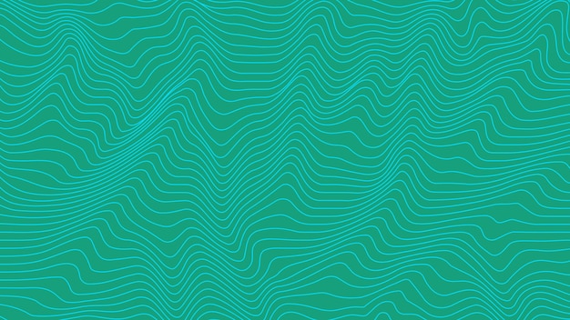 Green colorful curvy geometric lines wave pattern texture on colorful background