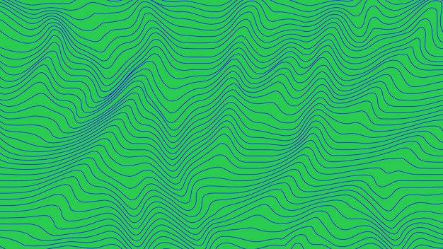 Green colorful curvy geometric lines wave pattern texture on colorful background