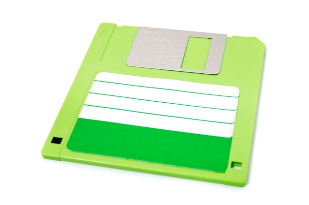 Green computer floppy disk