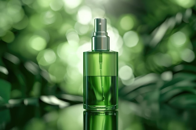 Green Cosmetic Bottle With Batcher