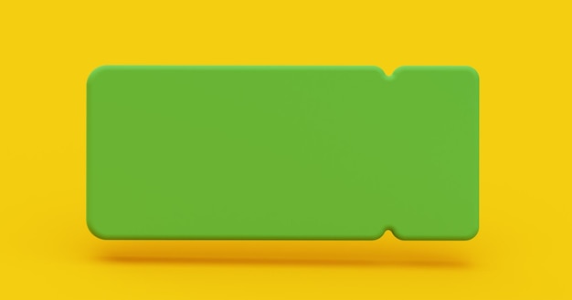 Green coupon on a bright yellow background With an empty space for text