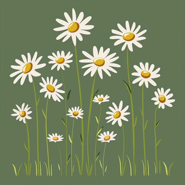 a green cover with daisies in the grass