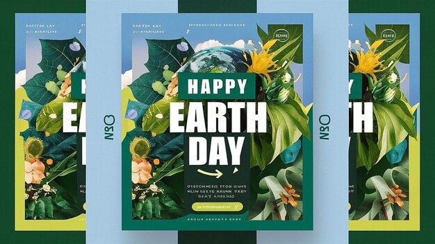 Photo a green cover with a green background that says quot earth day quot