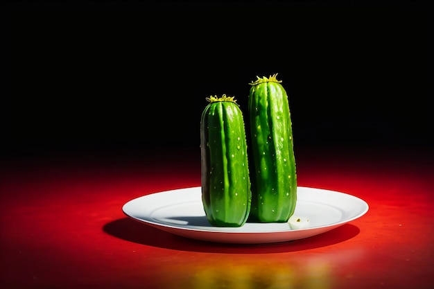 Photo green cucumber vegetable nutritious delicious fresh food wallpaper background illustration