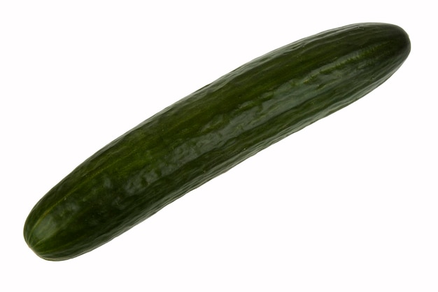 Green cucumber on white background