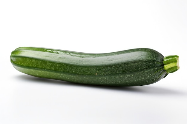 A green cucumber with a white background generative AI