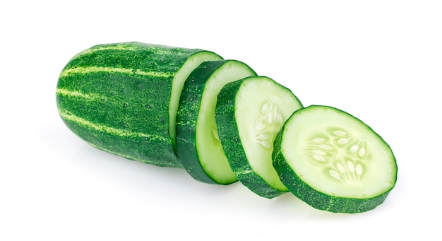 Green cucumbers isolated