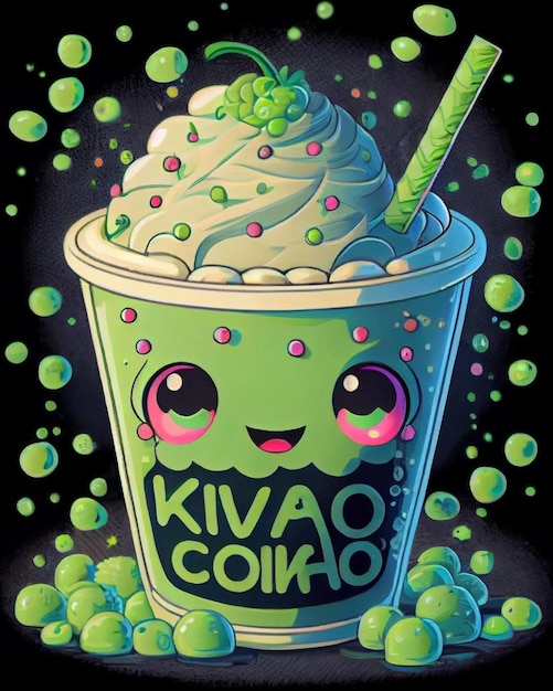 A green cup with a straw that says kippo coin.