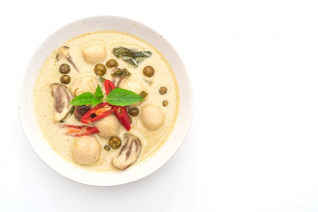 green curry with fish ball