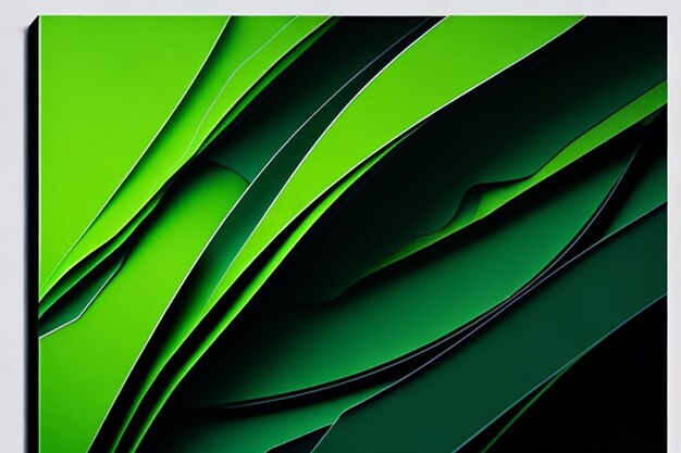 Photo green curve abstract background