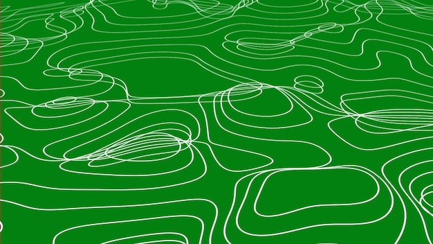 Green d topographic map background concept abstract background space geography wavy curve lines back