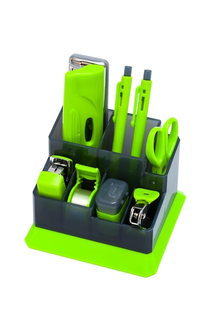 Green desk organizer