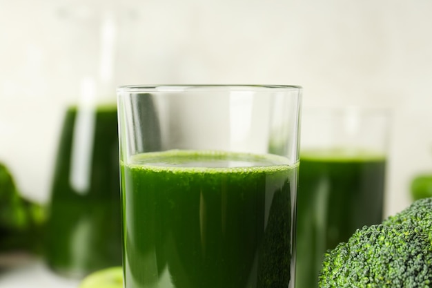 Green detox smoothie concept of healthy nutrition and healthy lifestyle