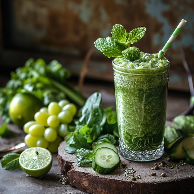 Green detox vegetables smoothie