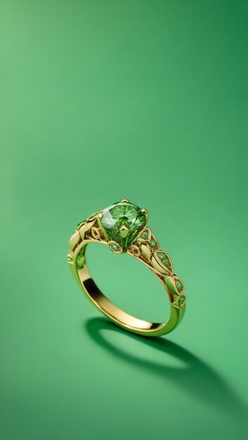 Photo green diamond ring