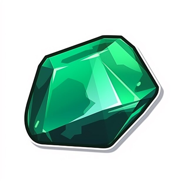 Foto un diamante verde su uno sfondo bianco generativo ai