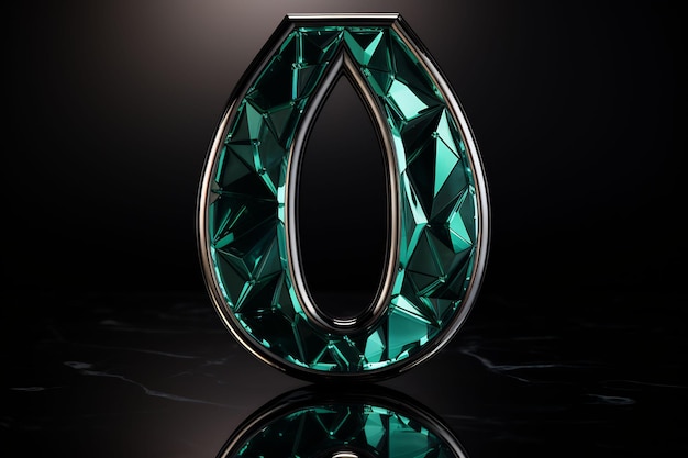 a green diamond with a black background with a large diamond