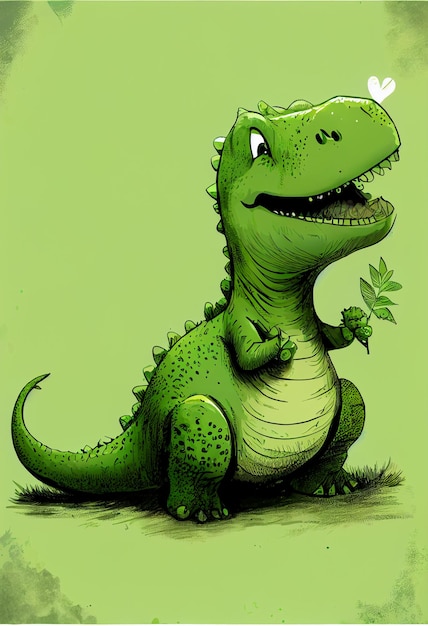 A green dinosaur with a green dinosaur on its back.