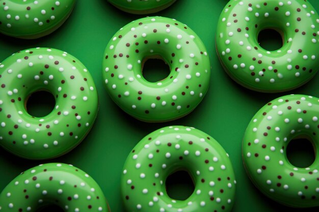 Green donut dessert Snack bakery Generate Ai