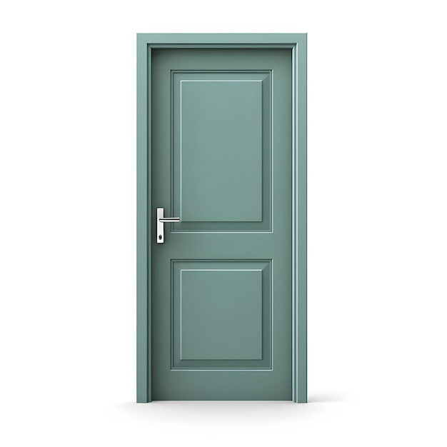 白い背景に緑色のドアとその上に「door」という文字