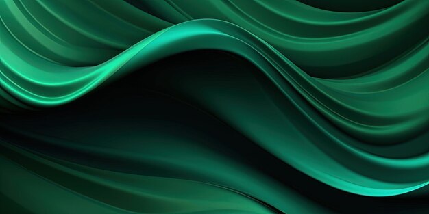 Green drapery background grainy gradient green wave banner dark vibrant color backdrop design