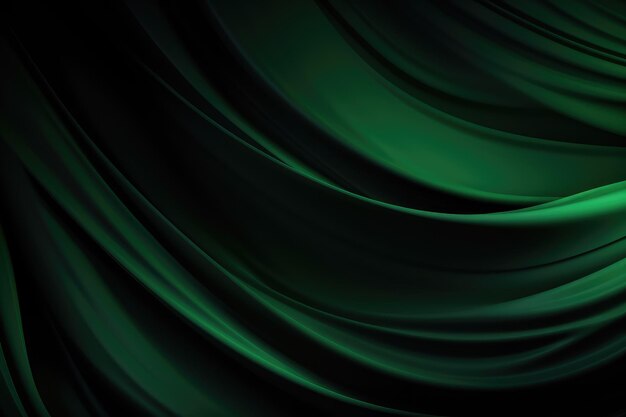 緑のカーテンの背景の粒子の粗いグラデーション緑の波のバナー