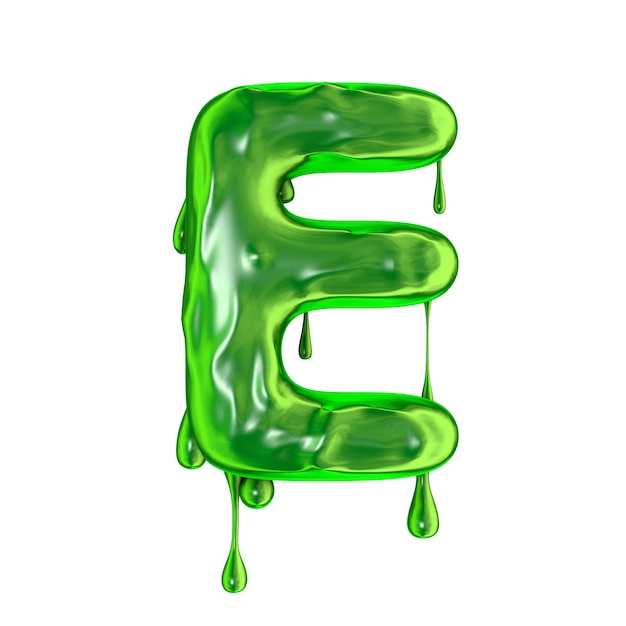 Green dripping slime halloween capital letter E