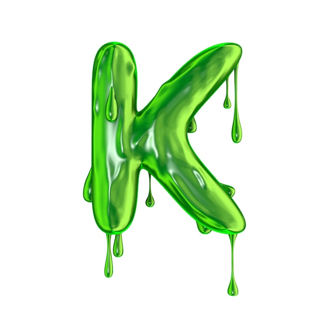 Green dripping slime halloween capital letter K